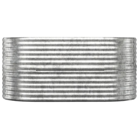 VIDAXL -Pflanzer 152x80x68 cm Pulver -mit Silber gefärbter Stahlbeschichtter