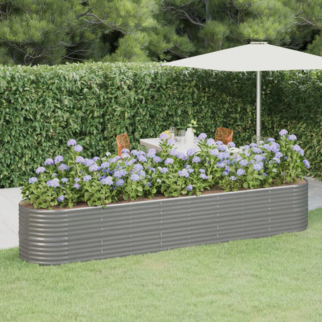 VIDAXL -Pflanzer 368x80x68 cm Pulver -Stahl grau