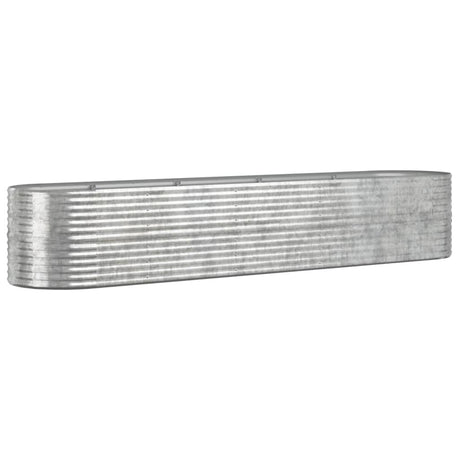 VIDAXL -Pflanzer 368x80x68 cm Pulver -bewegtes Stahl Silber gefärbt