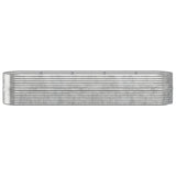 VIDAXL -Pflanzer 368x80x68 cm Pulver -bewegtes Stahl Silber gefärbt