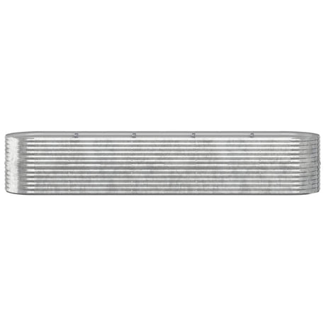VIDAXL -Pflanzer 368x80x68 cm Pulver -bewegtes Stahl Silber gefärbt