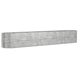 VIDAXL -Planungsbox 440x80x68 cm Pulver -bezogenes Stahl Silber gefärbt
