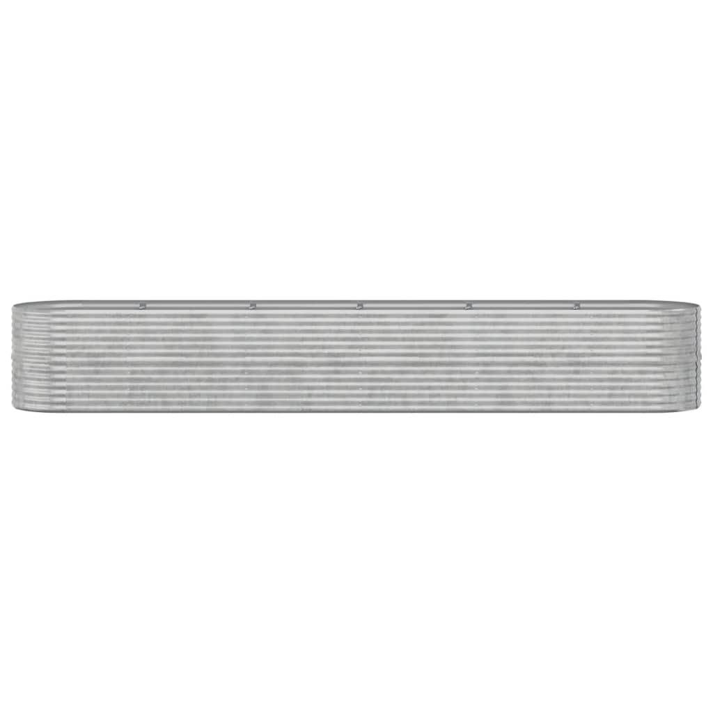 VIDAXL -Planungsbox 440x80x68 cm Pulver -bezogenes Stahl Silber gefärbt