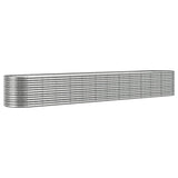 VIDAXL -Planungsbox 512x80x68 cm Pulver -Stahl Silber gefärbt