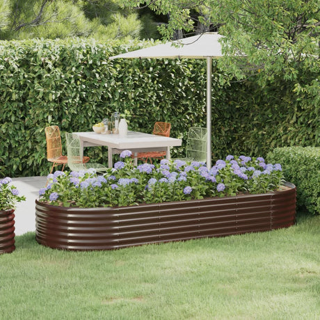 VIDAXL -Planungsbox 249x100x36 cm Pulver -Stahlbraun