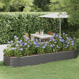 Vidaxl plantenbak 322x100x36 cm gegalvaniseerd staal grijs