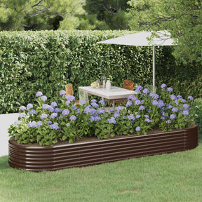 Vidaxl plantenbak 322x100x36 cm gegalvaniseerd staal bruin