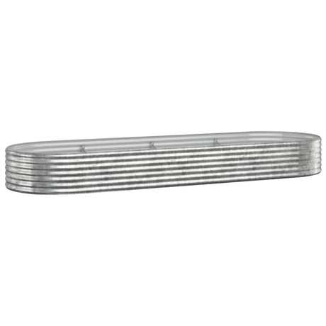 VIDAXL -Pflanzer 322x100x36 cm Pulver -bewegtes Stahl Silber gefärbt