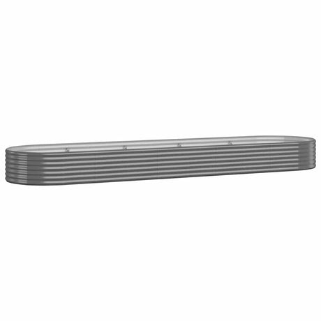 Vidaxl plantenbak 396x100x36 cm gegalvaniseerd staal grijs
