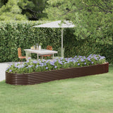 Vidaxl plantenbak 396x100x36 cm gegalvaniseerd staal bruin