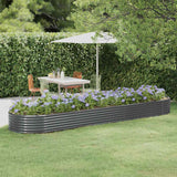 Vidaxl plantenbak 396x100x36 cm gegalvaniseerd staal antracietkleurig