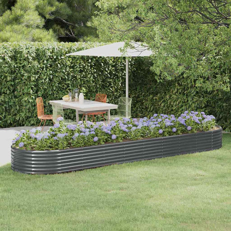 Vidaxl plantenbak 396x100x36 cm gegalvaniseerd staal antracietkleurig