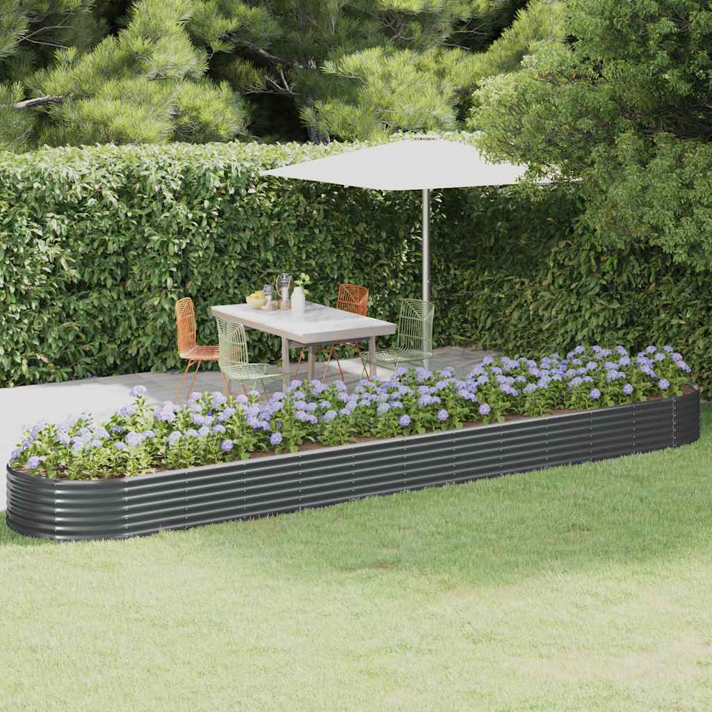 Vidaxl plantenbak 507x100x36 cm gegalvaniseerd staal antracietkleurig