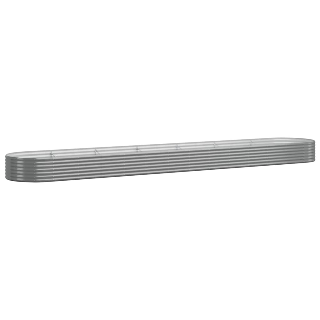 Vidaxl plantenbak 544x100x36 cm gegalvaniseerd staal grijs