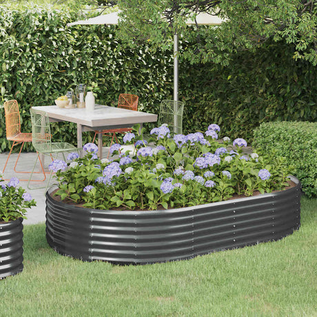 VIDAXL -Planungsbox 214x140x36 cm Pulver -beschichteter Stahl -Anthrazit -Verschärfen