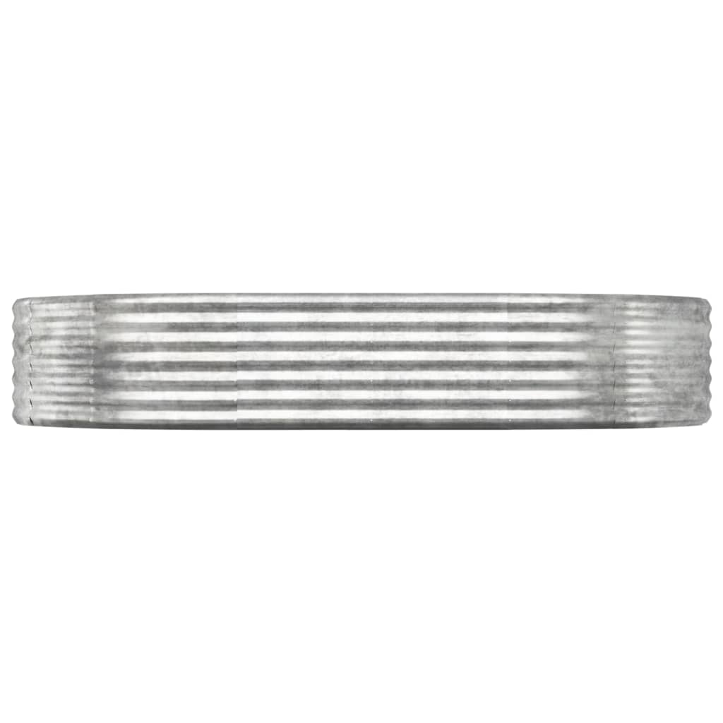 VIDAXL -Planungsbox 214x140x36 cm Pulver -Stahl Silber gefärbt