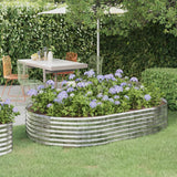 VIDAXL -Planungsbox 214x140x36 cm Pulver -Stahl Silber gefärbt