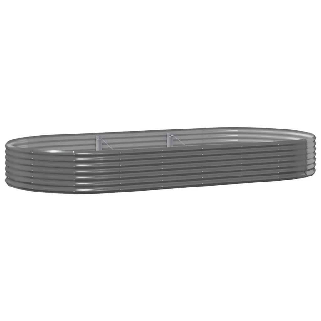 Vidaxl plantenbak 296x140x36 cm gegalvaniseerd staal grijs