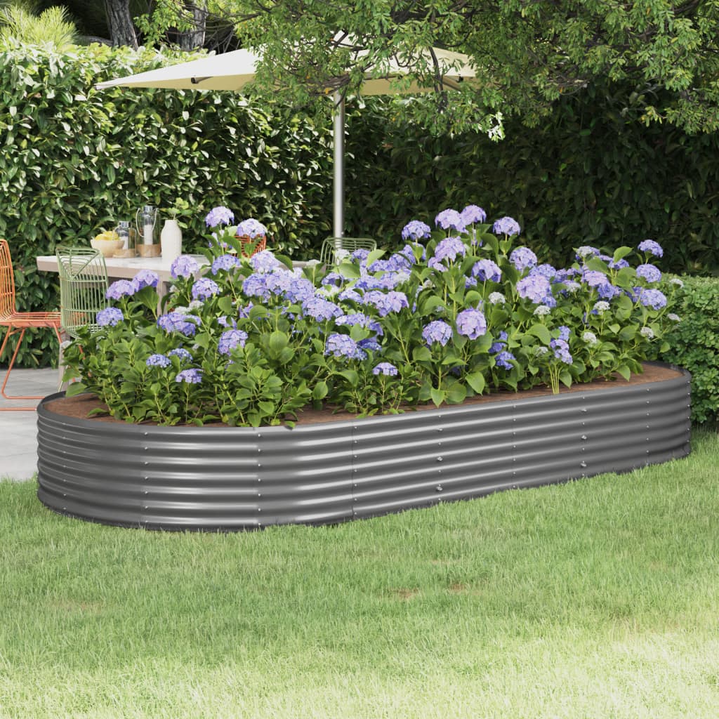 Vidaxl plantenbak 296x140x36 cm gegalvaniseerd staal grijs