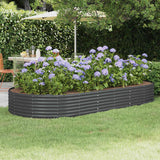 Vidaxl verhoogde tuinbak gegalvaniseerd staal 296x140x36 cm antraciet