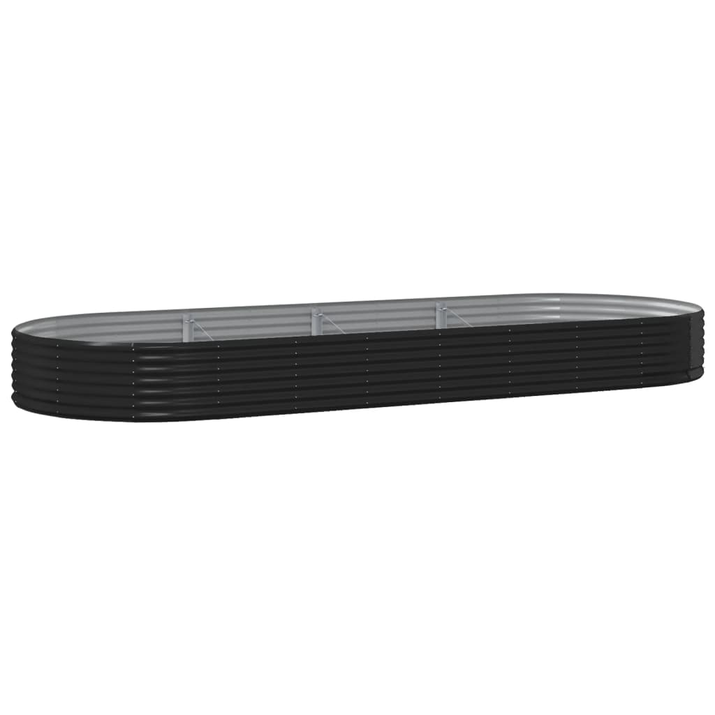 VIDAXL -Planungsbox 373x140x36 cm Pulver -beschichteter Stahl -Anthrazit -Gelenk