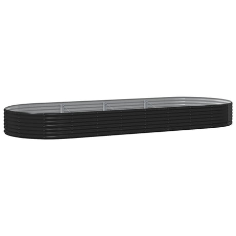VIDAXL -Planungsbox 373x140x36 cm Pulver -beschichteter Stahl -Anthrazit -Gelenk