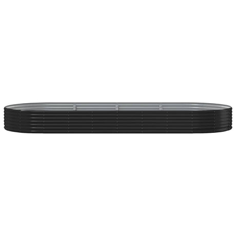 VIDAXL -Planungsbox 373x140x36 cm Pulver -beschichteter Stahl -Anthrazit -Gelenk