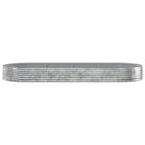 VIDAXL -Planungsbox 373x140x36 cm Pulver -beschichtetes Stahl Silber gefärbt