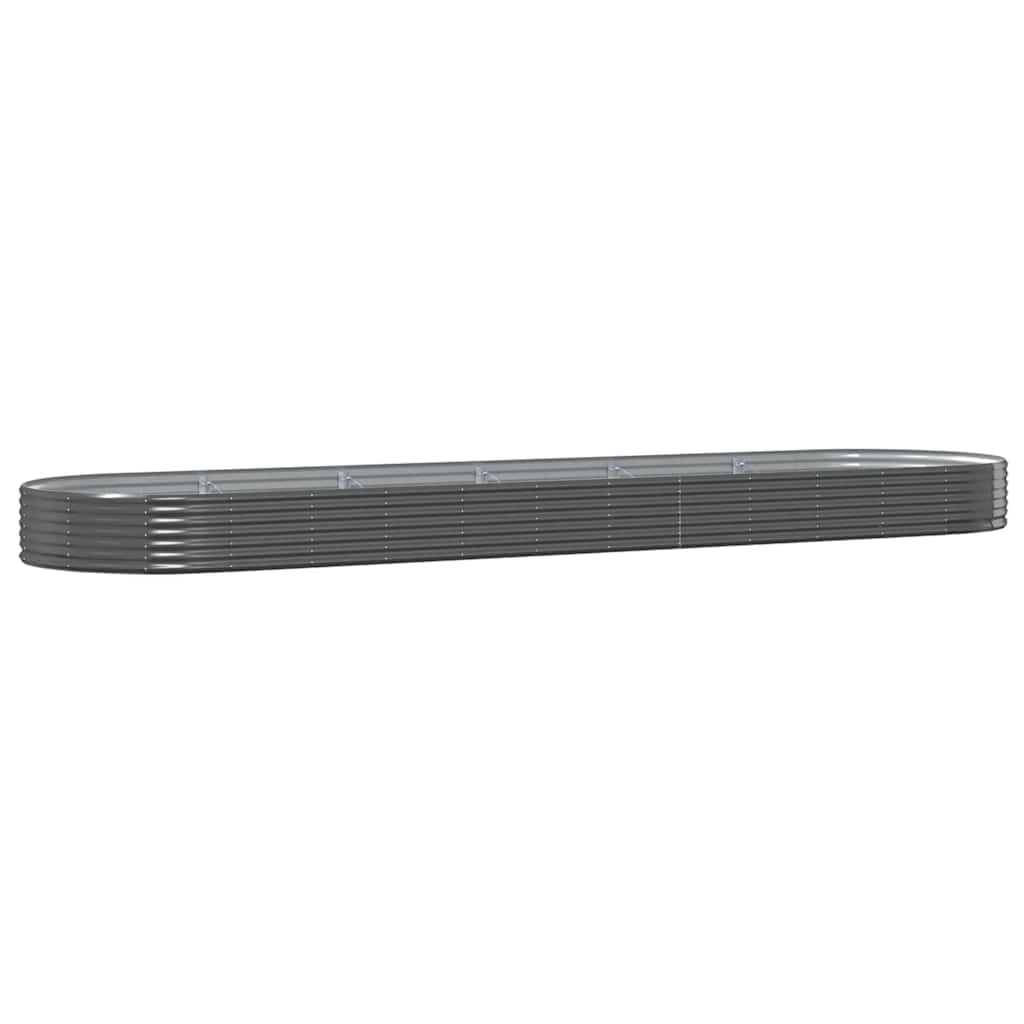 Vidaxl plantenbak 523x140x36 cm gegalvaniseerd staal antracietkleurig
