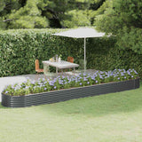 VIDAXL -Planungsbox 600x140x36 cm Pulver -beschichteter Stahl -Anthrazit -Verschärfen