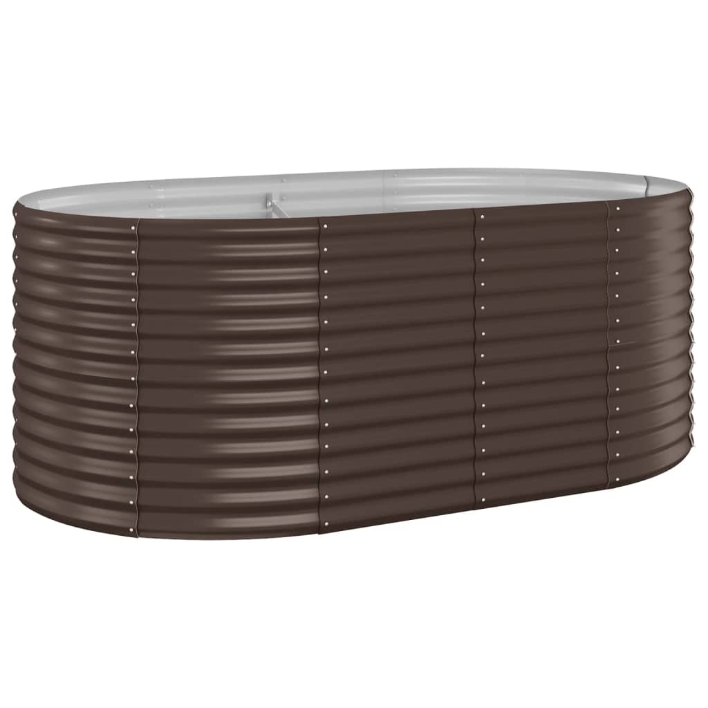 Vidaxl plantenbak 175x100x68 cm gepoedercoat staal bruin