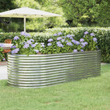 VIDAXL -Planungsbox 249x100x68 cm Pulver -bezogenes Stahl Silber gefärbt