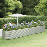 VIDAXL -Planungsbox 554x100x68 cm Pulver -Stahl Silber gefärbt