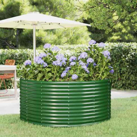 Vidaxx erhöhte Gartenbox grün 140x140x68 cm verzinkter Stahl
