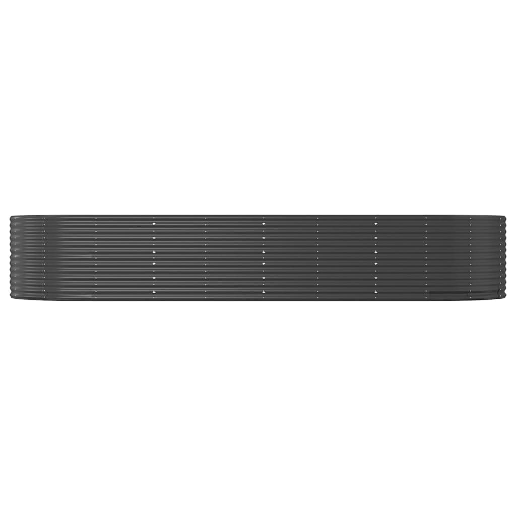 VIDAXL -Pflanzer 367x140x68 cm Pulver -beschichteter Stahl -Anthrazit -Gelenk