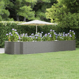 VIDAXL -Planungsbox 447x140x68 cm Pulver -beschichtetes Stahl grau