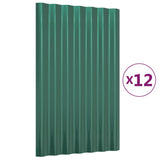 Vidaxl dakpanelen 12 st 60x36 cm gegalvaniseerd staal groen