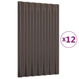 VIDAXL -Dachpaneele 12 ST 60x36 cm Pulver -Stahlbraun