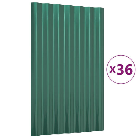 Vidaxx Dachpaneele 36 Stück 60x36 cm verzinkter Stahl grün