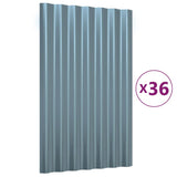 VIDAXL -Dachpaneele 36 ST 60x36 cm Pulver -Stahl grau