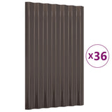 VIDAXL -Dachpaneele 36 ST 60x36 cm Pulver -Stahlbraun