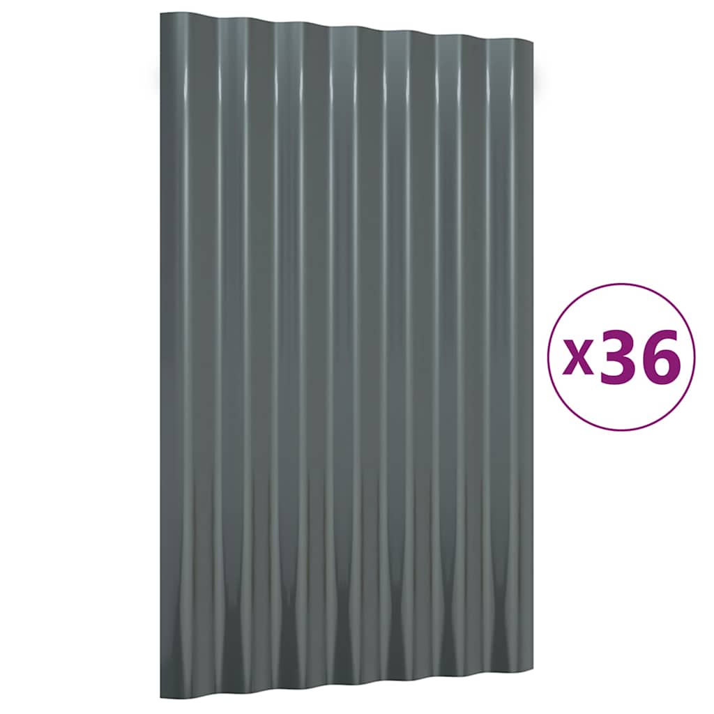 Vidaxx Dachpaneele 36 Stück 60x36 cm verzinkter Stahl Anthrazit