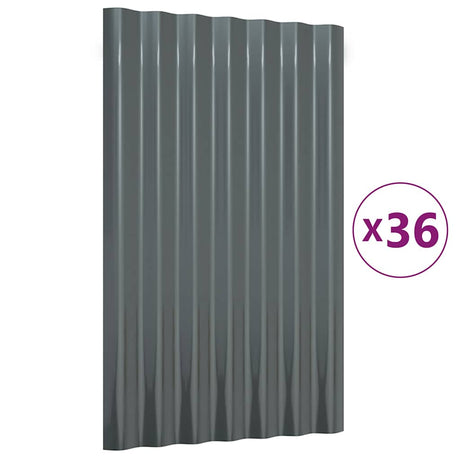 Vidaxx Dachpaneele 36 Stück 60x36 cm verzinkter Stahl Anthrazit