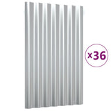 VIDAXL -Dachplatten 36 ST 60x36 cm Pulver -Stahl Silber gefärbt