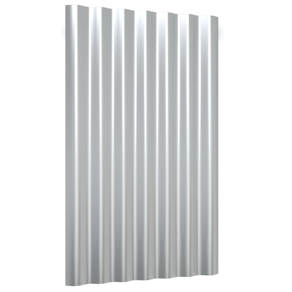 VIDAXL -Dachplatten 36 ST 60x36 cm Pulver -Stahl Silber gefärbt