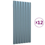 VIDAXL -Dachpaneele 12 ST 80x36 cm Pulver -Stahl grau