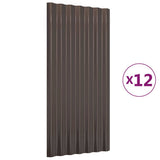Vidaxl dakpanelen 12 st 80x36 cm gegalvaniseerd staal bruin
