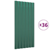 VIDAXL -Dachpaneele 36 ST 80x36 cm Pulver -Stahlgrün