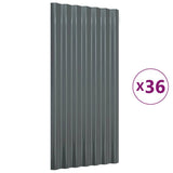 VIDAXL -Dachpaneele 36 ST 80x36 cm Pulver -bewegtes Stahl Anthrazit -Verschärft