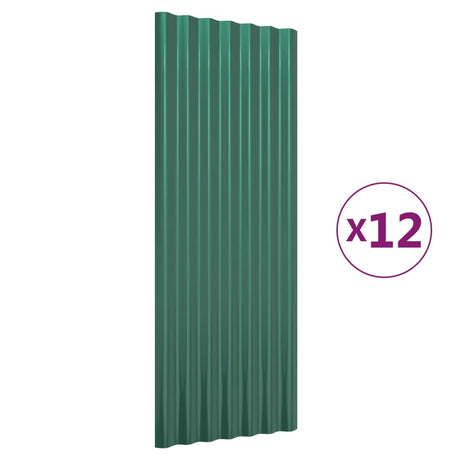 VIDAXL -Dachpaneelen 12 ST 100x36 cm Pulver -Stahlgrün